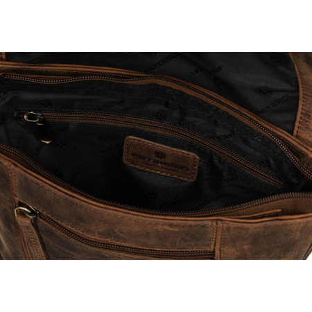 Klassische Herren Umhängetasche aus echtem Leder in Braun – Peterson