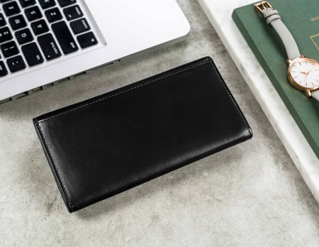 Damen Geldbörse aus Leder mit Druckknopf und RFID-Schutz – Cavaldi