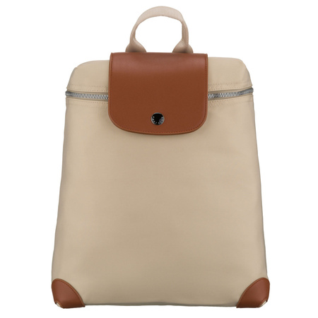 Beige-brauner Damen-Rucksack aus Polyester mit Reißverschluss – Peterson