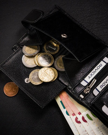 Große Herren Geldbörse aus Leder mit Druckknopfverschluss – Rovicky