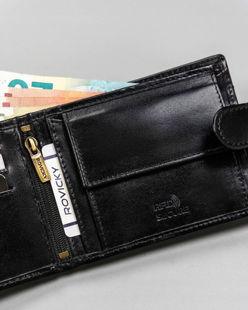 Herren Geldbörse aus Leder mit RFID-System – Rovicky