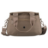 Beige Damen-Umhängetasche aus Polyester, aufgehängt an Griffen und einem abnehmbaren Gürtel - Peterson