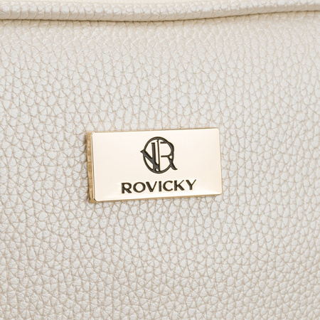 Praktische Kosmetiktasche aus Öko-Leder in Hellbeige – Rovicky