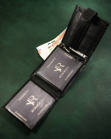 Große Herren Geldbörse aus Leder mit Druckknopf – Rovicky