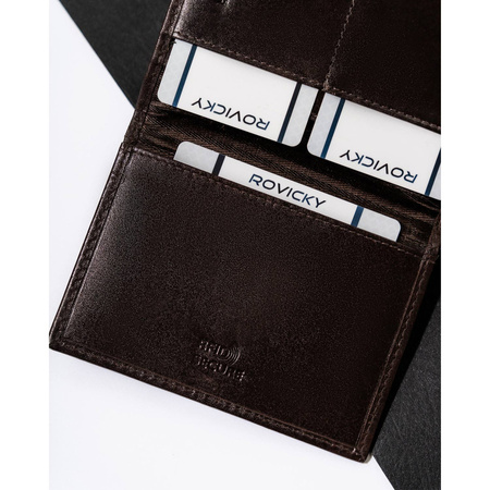 Elegante Herren Geldbörse aus echtem Leder mit RFID – Rovicky