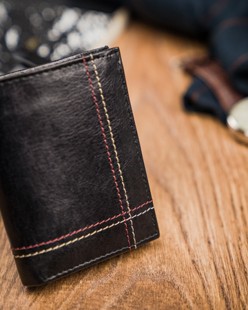 Klassische, vertikale Herren Geldbörse aus echtem Leder – Always Wild®