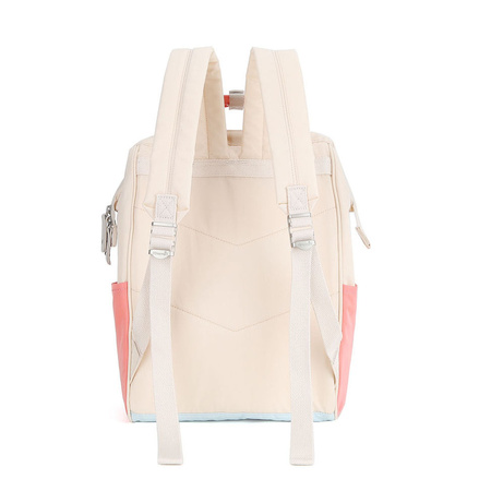 Rosa-beiger, geräumiger Rucksack aus wasserabweisendem Polyester mit Laptopfach – Himawari