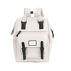 City-Rucksack aus wasserabweisendem Polyester in Creme mit USB-Anschluss – Himawari