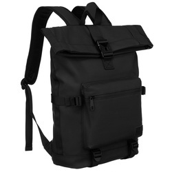 Großer City-Rucksack aus wasserabweisendem Material in Schwarz – Peterson