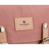 Rosa-grauer Damenrucksack aus Polyester und Öko-Leder, mit einem Fach - Peterson