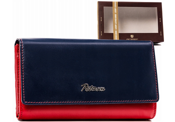 Große Damen Geldbörse aus Leder mit Druckknopf – Peterson