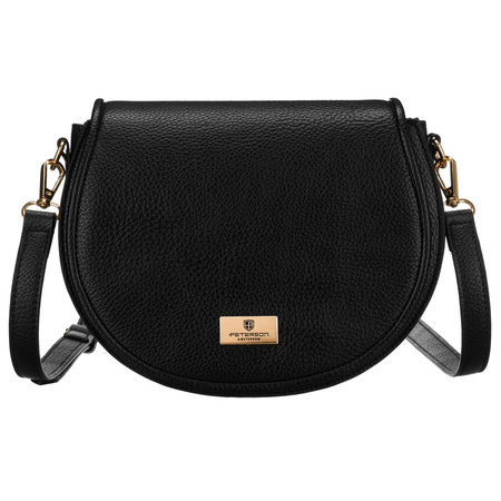 Klassische Damen-Umhängetasche aus Öko-Leder in Schwarz – Peterson
