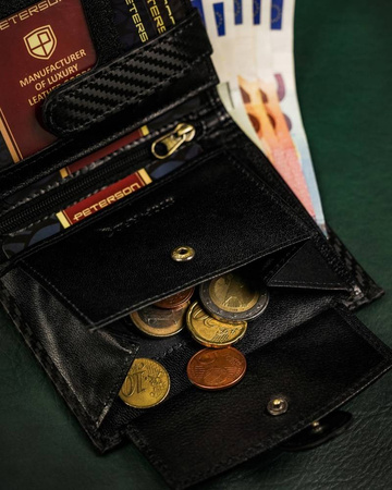 Vertikale Herren Geldbörse aus Leder mit Druckverschluss – Peterson