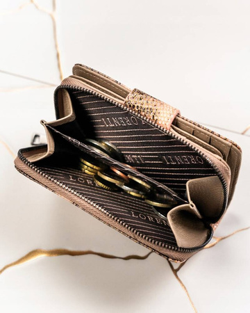 Damen Geldbörse aus Leder mit RFID-Schutz und Druckknopfverschluss – Lorenti