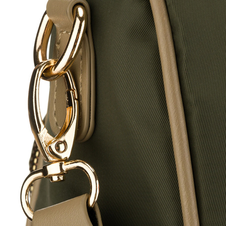 Grüner, städtischer Damen-Rucksack aus Nylon und Öko-Leder mit abnehmbarem Gürtel - Peterson