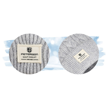 Graue Wintermütze mit umschlagbarem Bündchen – Peterson