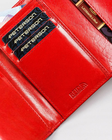 Klassische Damen Geldbörse aus Leder mit Druckknopf – Peterson