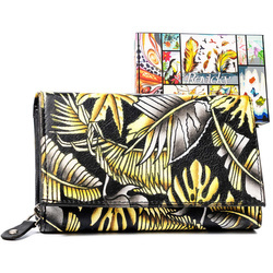 Geräumige Damen Geldbörse aus Leder mit Druckknopf – Rovicky