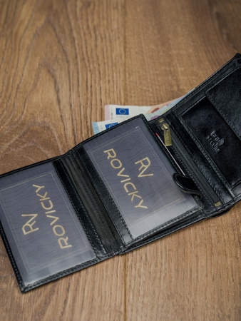 Herren Geldbörse aus Glattleder mit stilvollem Finish – Rovicky