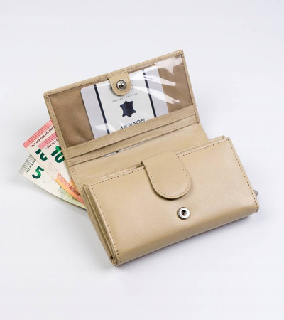 Elegante Damen Geldbörse aus gestepptem Echtleder – Rovicky