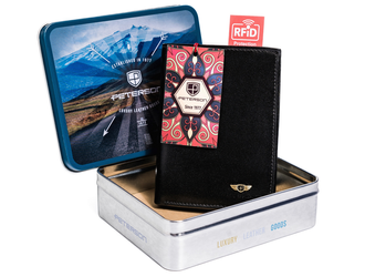 Vertikale Herren Geldbörse aus Echtleder mit RFID – Peterson