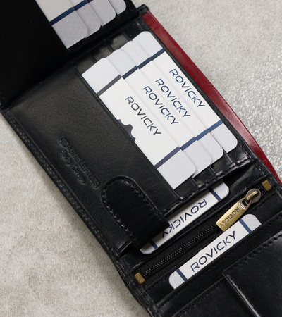 Herren Geldbörse N992-RVT Schwarz+Rot – Rovicky