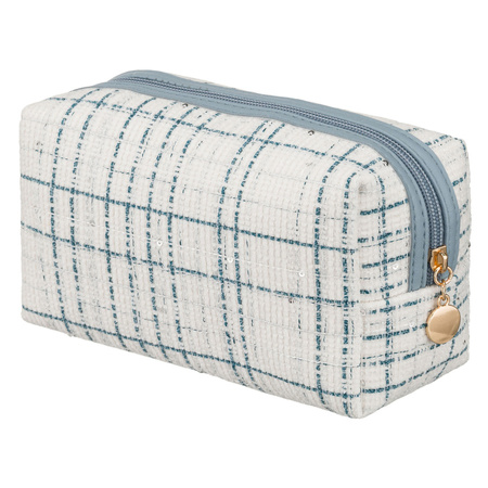 Blaue, geräumige Damen-Kosmetiktasche aus Synthetikmaterial – Rovicky