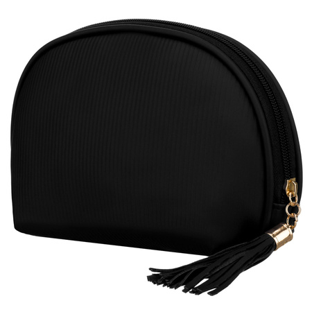 Schwarze Kosmetiktasche aus synthetischem Material mit Reißverschluss - Peterson