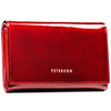 Lackierte, rote Damen-Geldbörse aus Leder mit Druckknopfverschluss - Peterson
