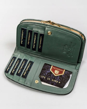 Große Herren Geldbörse aus Echtleder mit Blumenmuster – Peterson