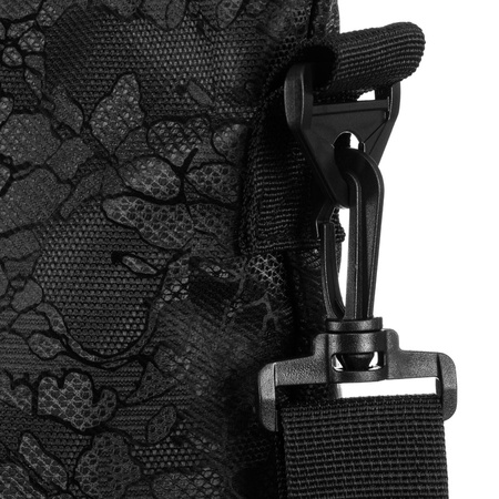 Großer, schwarzer Damen-Shopper, an Griffen und einem verstellbaren Gürtel aufgehängt – Rovicky