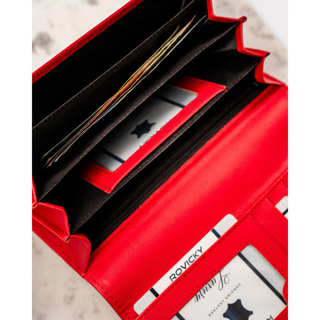 Damen Geldbörse aus Öko-Leder in Rot mit Druckknopf – 4U Cavaldi