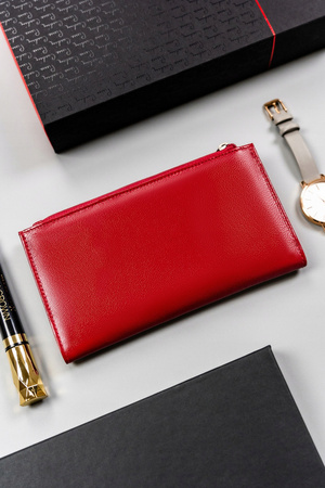 Großer, praktischer Damen Geldbörse mit Druckknopf aus Leder – Peterson