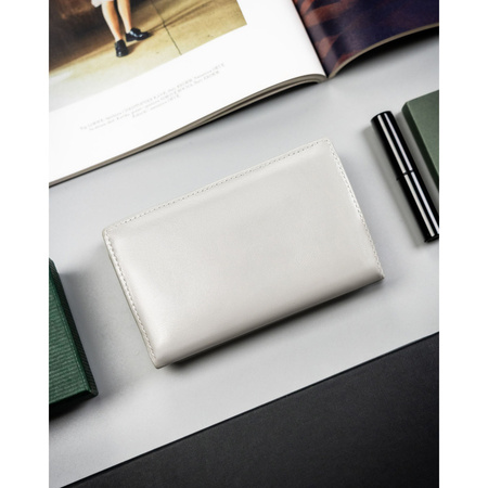 Geräumige Damen-Geldbörse mit Blumenmuster, verschließbar mit Druckknopf - 4U Cavaldi