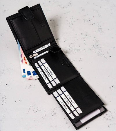 Große Herren Geldbörse aus Leder mit Druckknopfverschluss – Always Wild