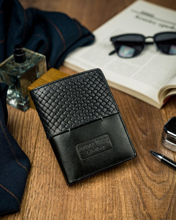 Schwarze Herren Geldbörse aus Echtleder – Forever Young®