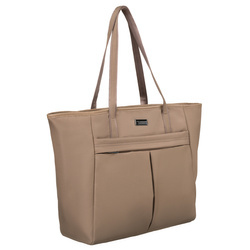Shopper Tasche mit Reißverschluss in Beige – Peterson