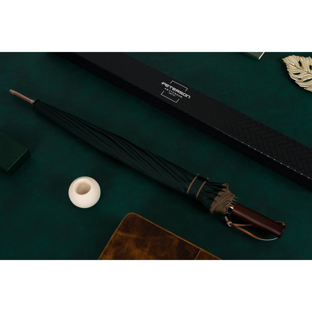 Eleganter, grüner Regenschirm mit großer Spannweite – Peterson