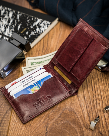 Herren Geldbörse aus Leder Always Wild® für Karten