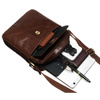 Herren-Umhängetasche aus Leder in Braun mit einer kleinen Tasche im Set – Peterson