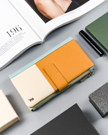 Bunte Damen Geldbörse aus Echtleder mit zwei Fächern – Rovicky