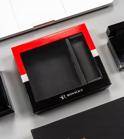 Geschenkset: Herren Geldbörse aus Leder und Schlüsselanhänger – Rovicky