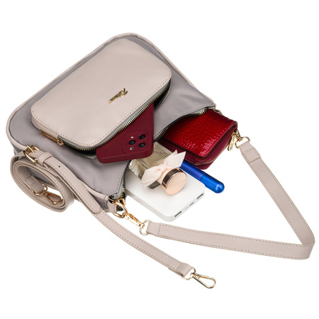 Städtische, graue Damen-Umhängetasche aus Nylon und Öko-Leder – Peterson