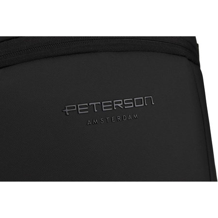 Reiserucksack in Schwarz mit Vakuumfach und USB-Anschluss – Peterson