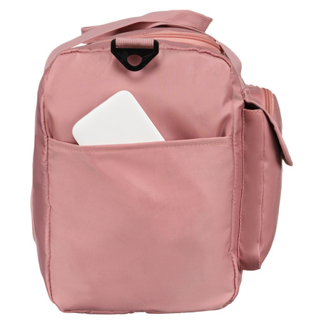 Rosa Wochenendtasche aus Polyester mit Außentaschen – Peterson