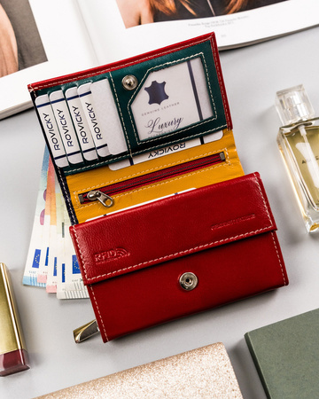 Damen Geldbörse aus Leder mit Druckverschluss – Rovicky