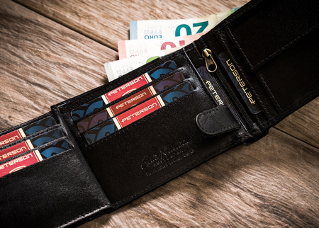 Große Damen Geldbörse aus Leder mit Reißverschlussfach – Peterson