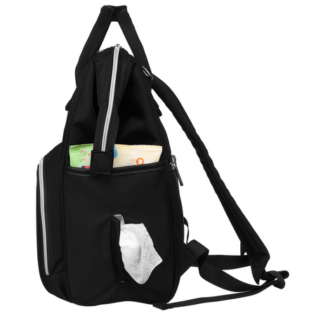 Schwarzer Rucksack aus Polyester mit Griffen zur Befestigung am Trolley – Peterson