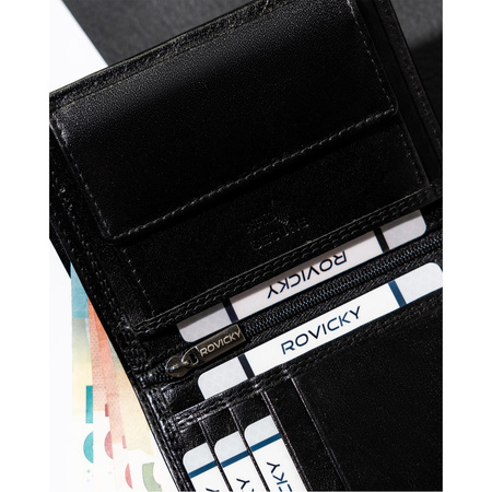Elegante Herren Geldbörse für Karten mit RFID-Schutz – Rovicky