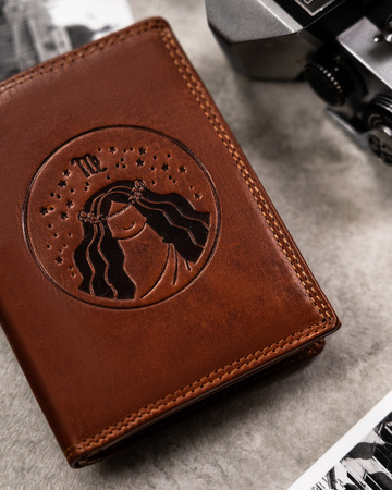 Große Herren Geldbörse aus Leder mit geprägtem Sternzeichen – Peterson